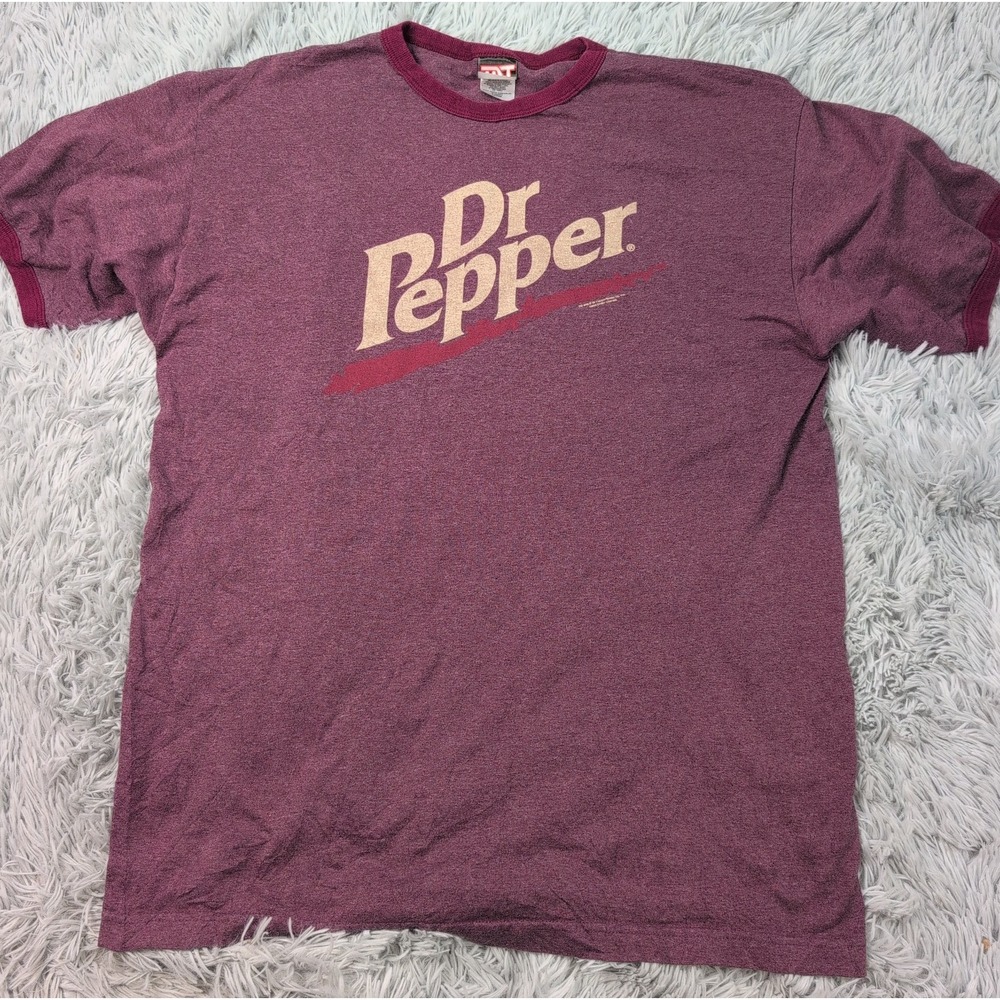 Vintage Dr. Pepper Shirt Mens L Tee Advertising Soda Pop Spell Out